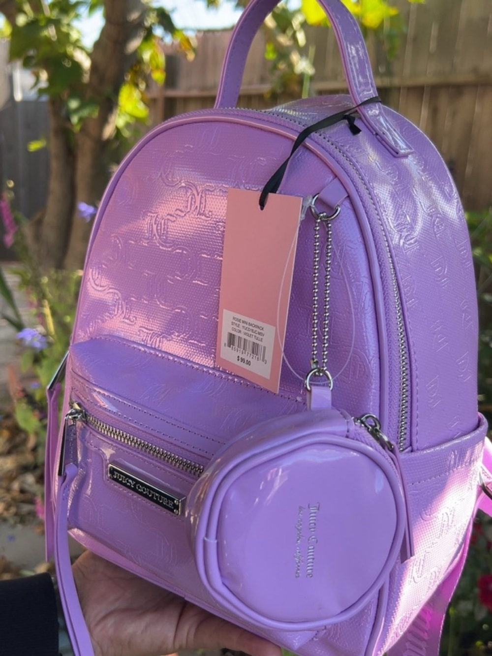 Juicy Couture Glossy Lavender Patent Mini Backpack - Picture 3 of 6